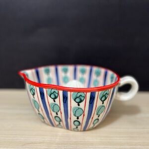 Anthropologie Multicolor Striped Ceramic Juicer